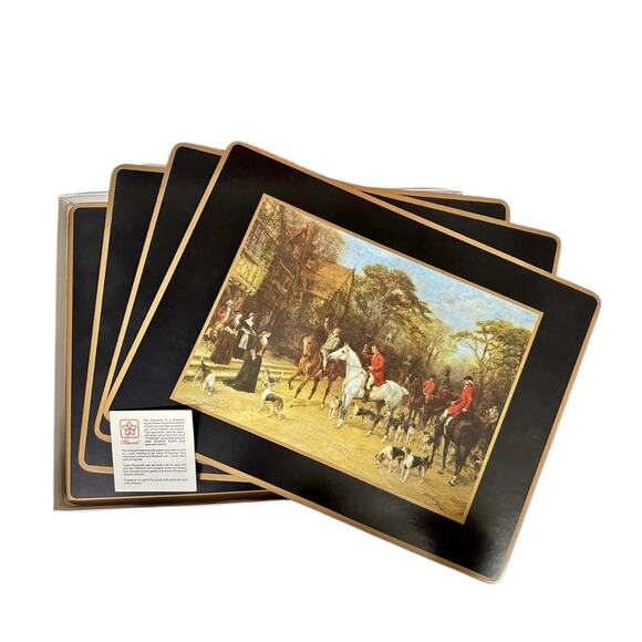 ViNTaGe Set of 4 Pimpernel Tally Ho Hunt Scene Placemats - Picture 2 of 4
